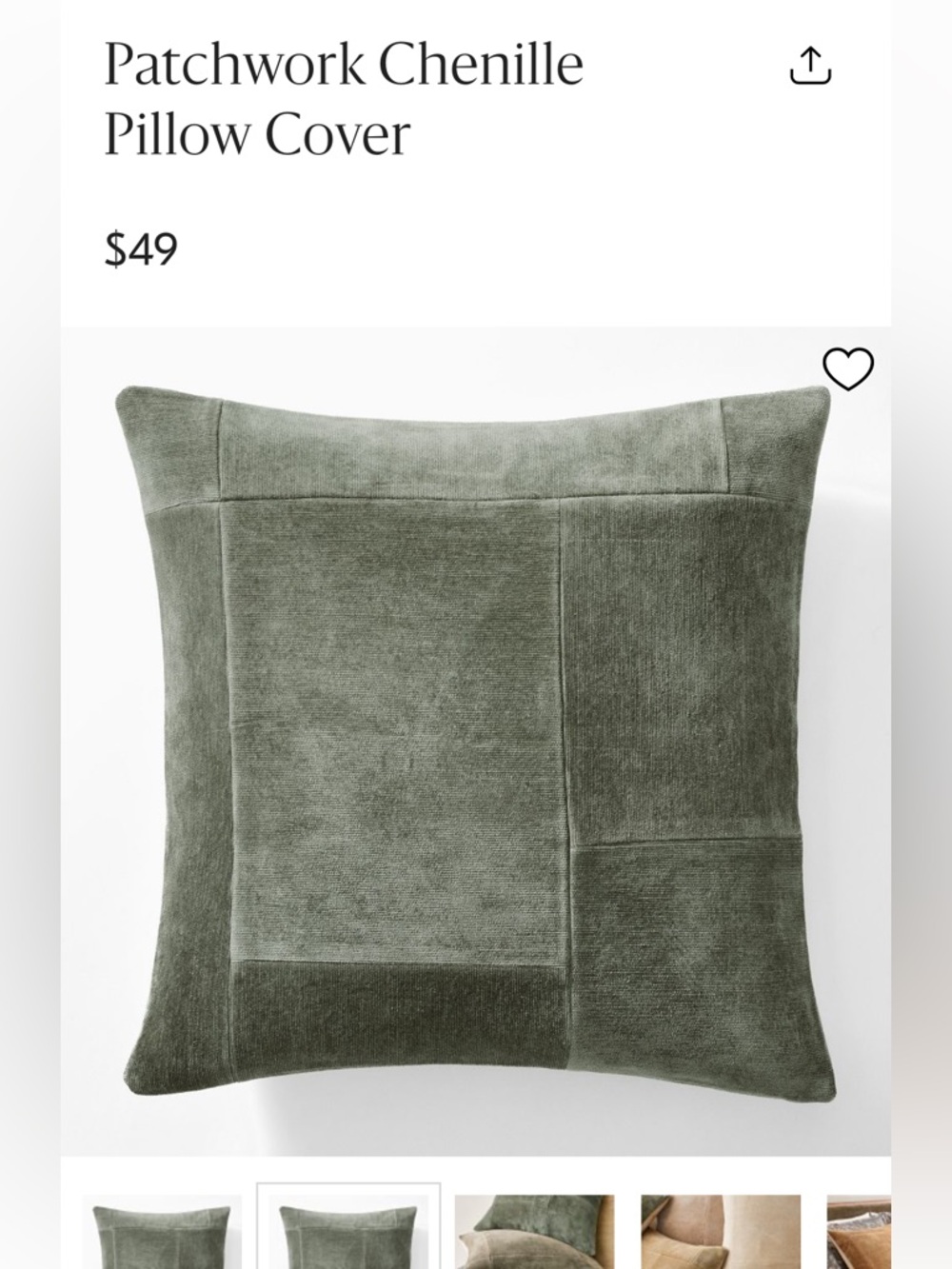 Set two west elm patchwork Chenille pillow covers